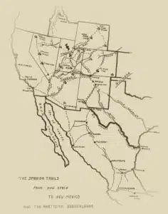 Old map of the Spanish Trails